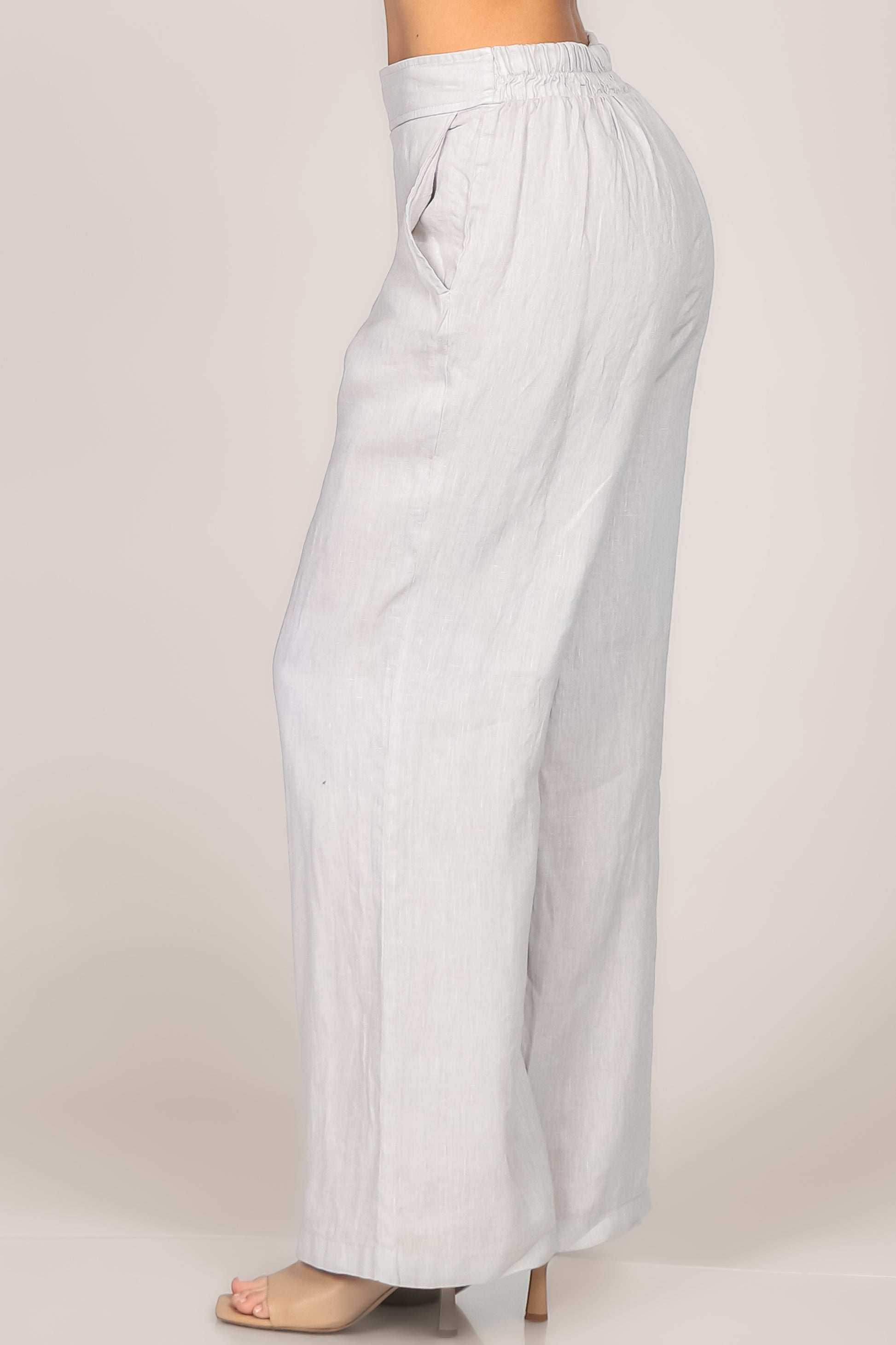 Straight Leg Lined Linen Pants