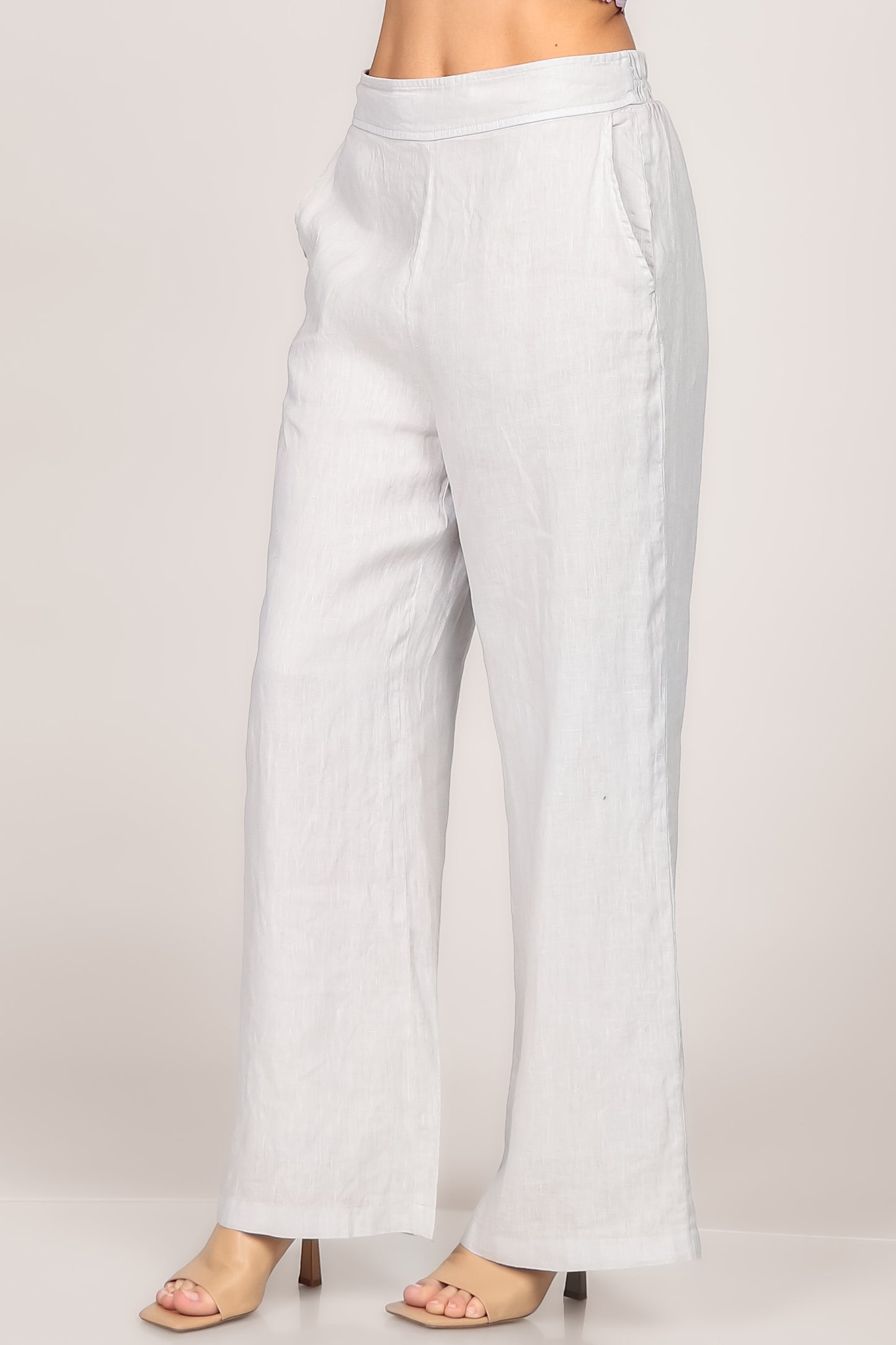 Straight Leg Lined Linen Pants