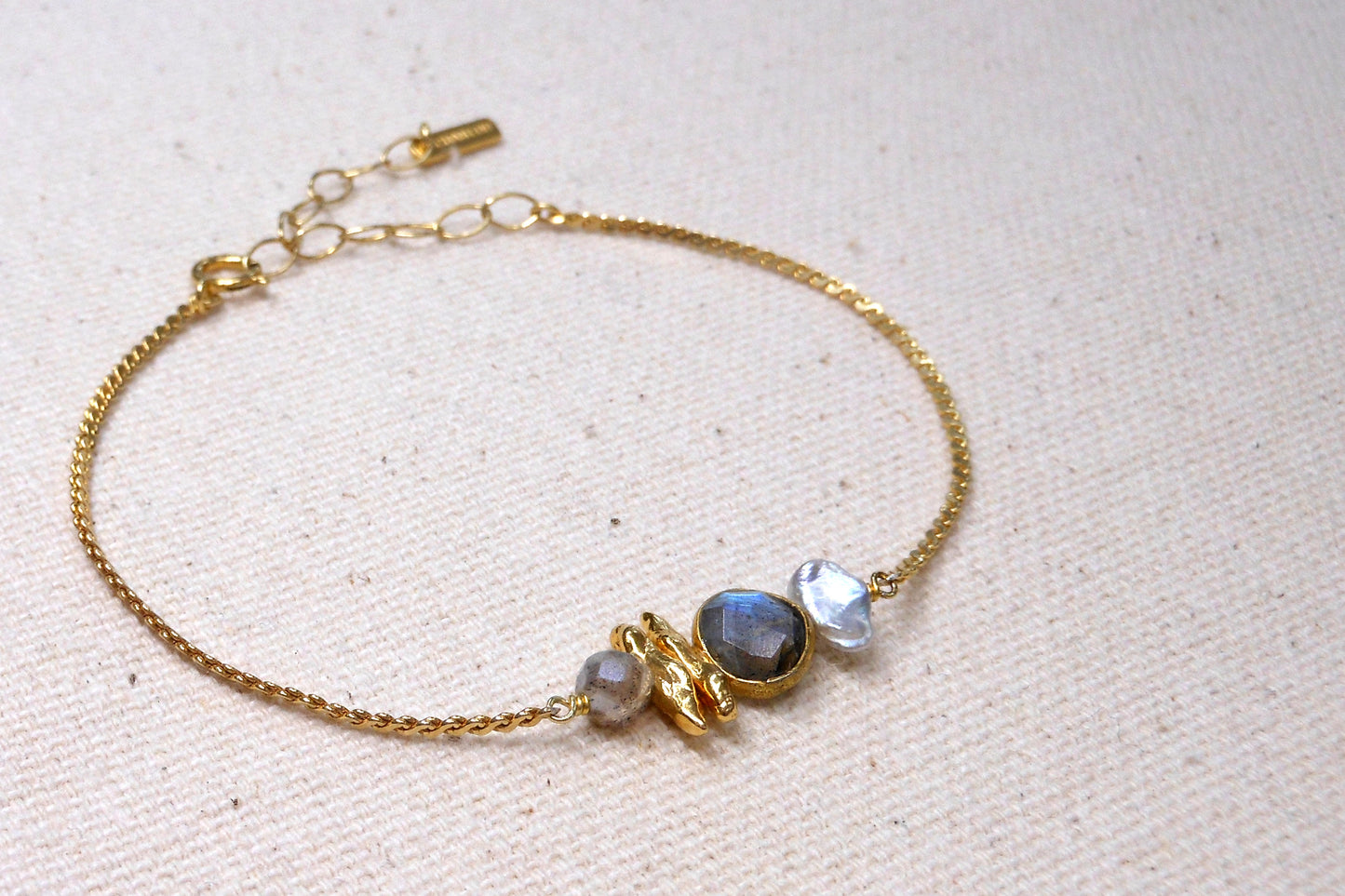 Chan Luu Aquamarine Gold Meso Bracelet