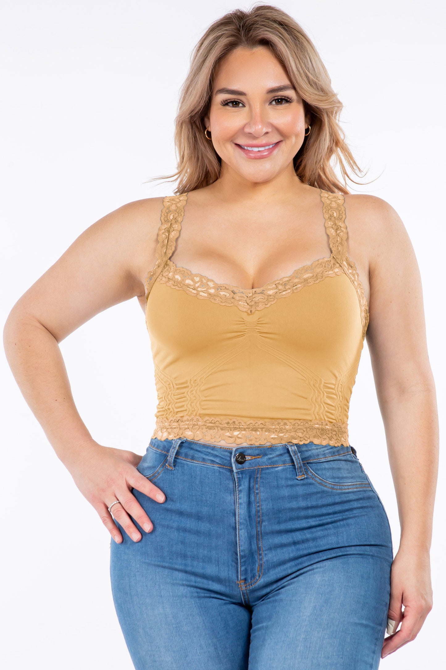 Seamless Laced Bralette Camisole (Plus Size)