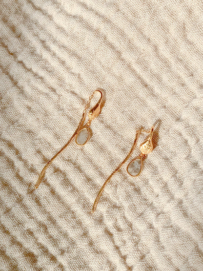 Chan Luu Gold Serpent and Diamond Thread-Thru Earrings