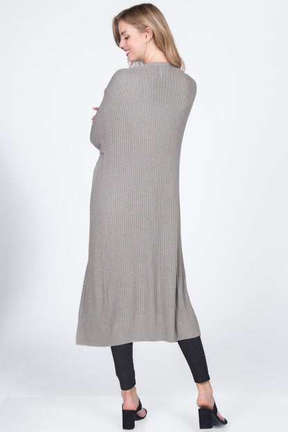 Seamless Sustainable Sweater-Knit Ribbed Duster