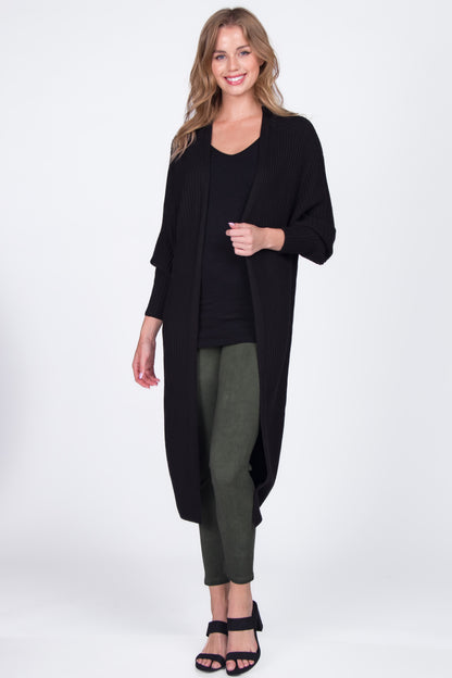 Seamless Sustainable Sweater-Knit Ribbed Duster