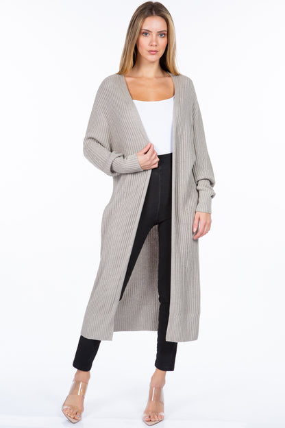 Seamless Sustainable Sweater-Knit Ribbed Duster