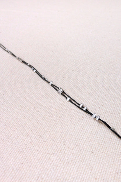 Chan Luu Sterling Silver Necklace in Black Yarn