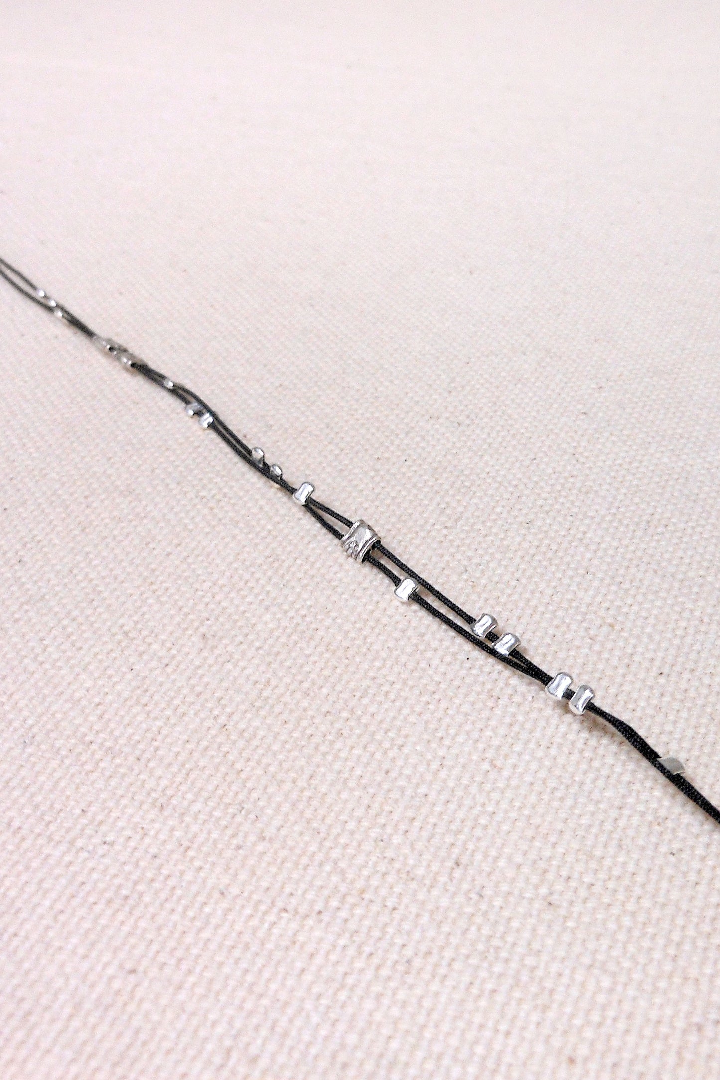 Chan Luu Sterling Silver Necklace in Black Yarn