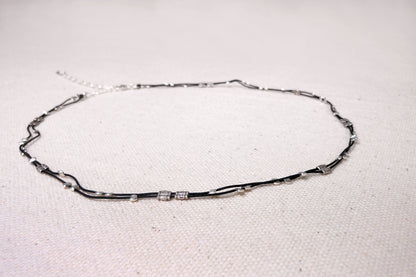 Chan Luu Sterling Silver Necklace in Black Yarn