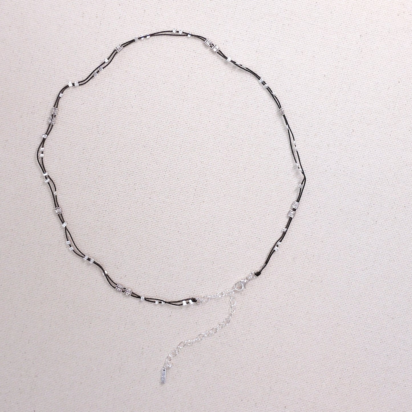 Chan Luu Sterling Silver Necklace in Black Yarn