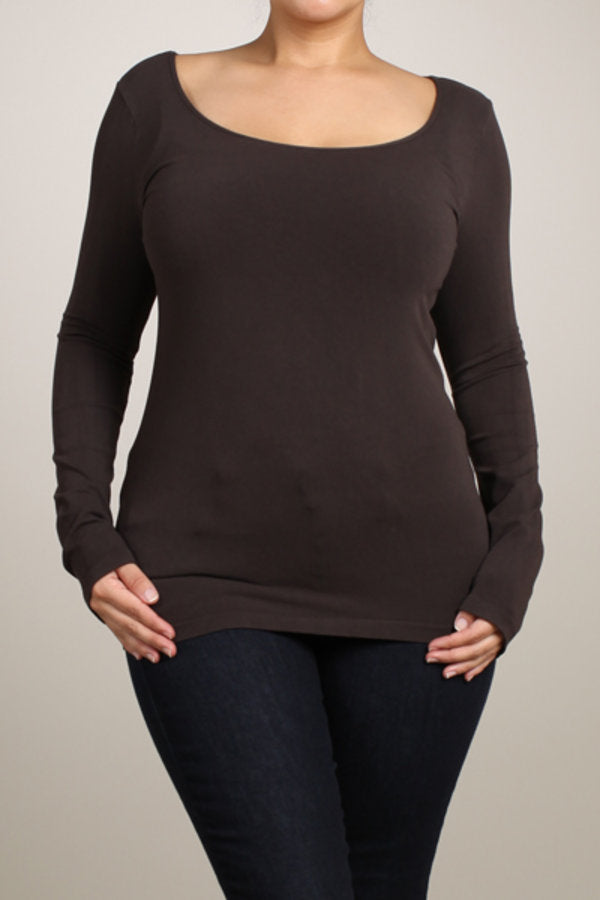 Long Sleeve Bodycon Top (Plus Size)