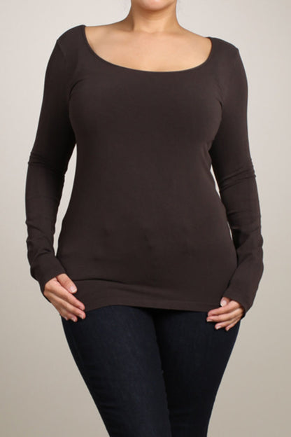 Long Sleeve Bodycon Top (Plus Size)