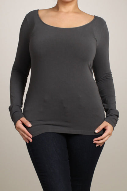 Long Sleeve Bodycon Top (Plus Size)