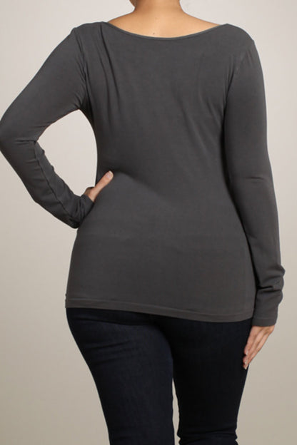 Long Sleeve Bodycon Top (Plus Size)