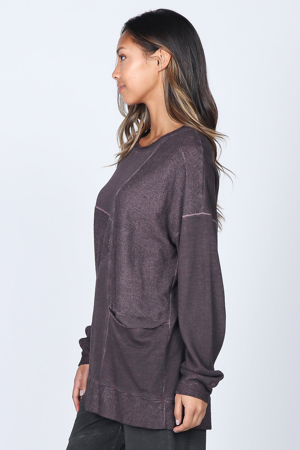 Asymmetrical Oil-washed Paneled Tunic