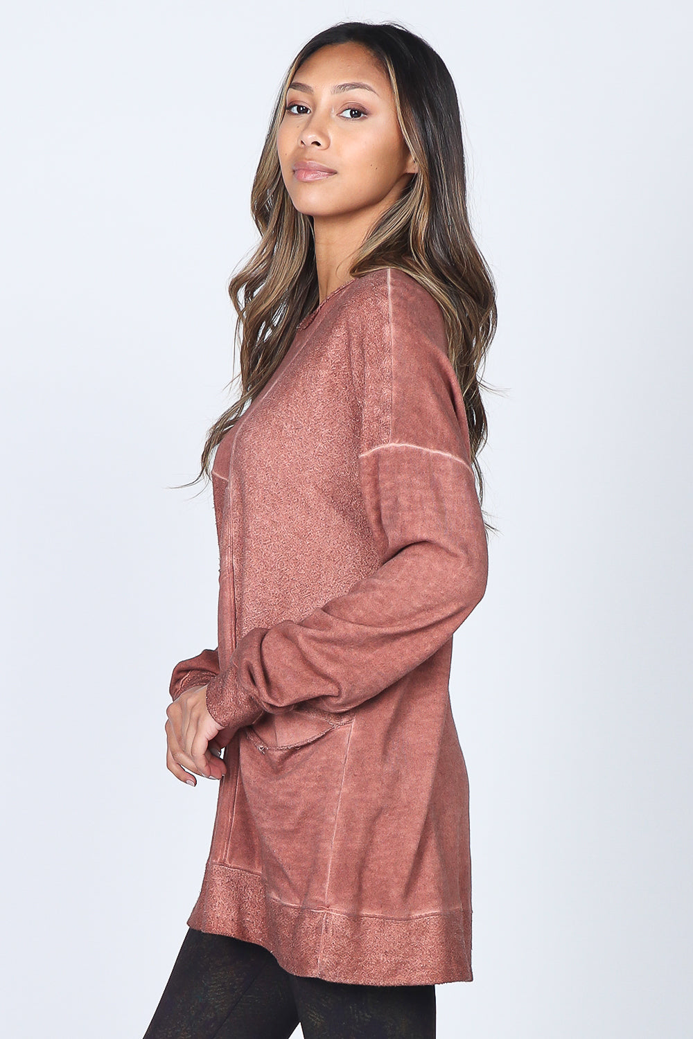 Asymmetrical Oil-washed Paneled Tunic