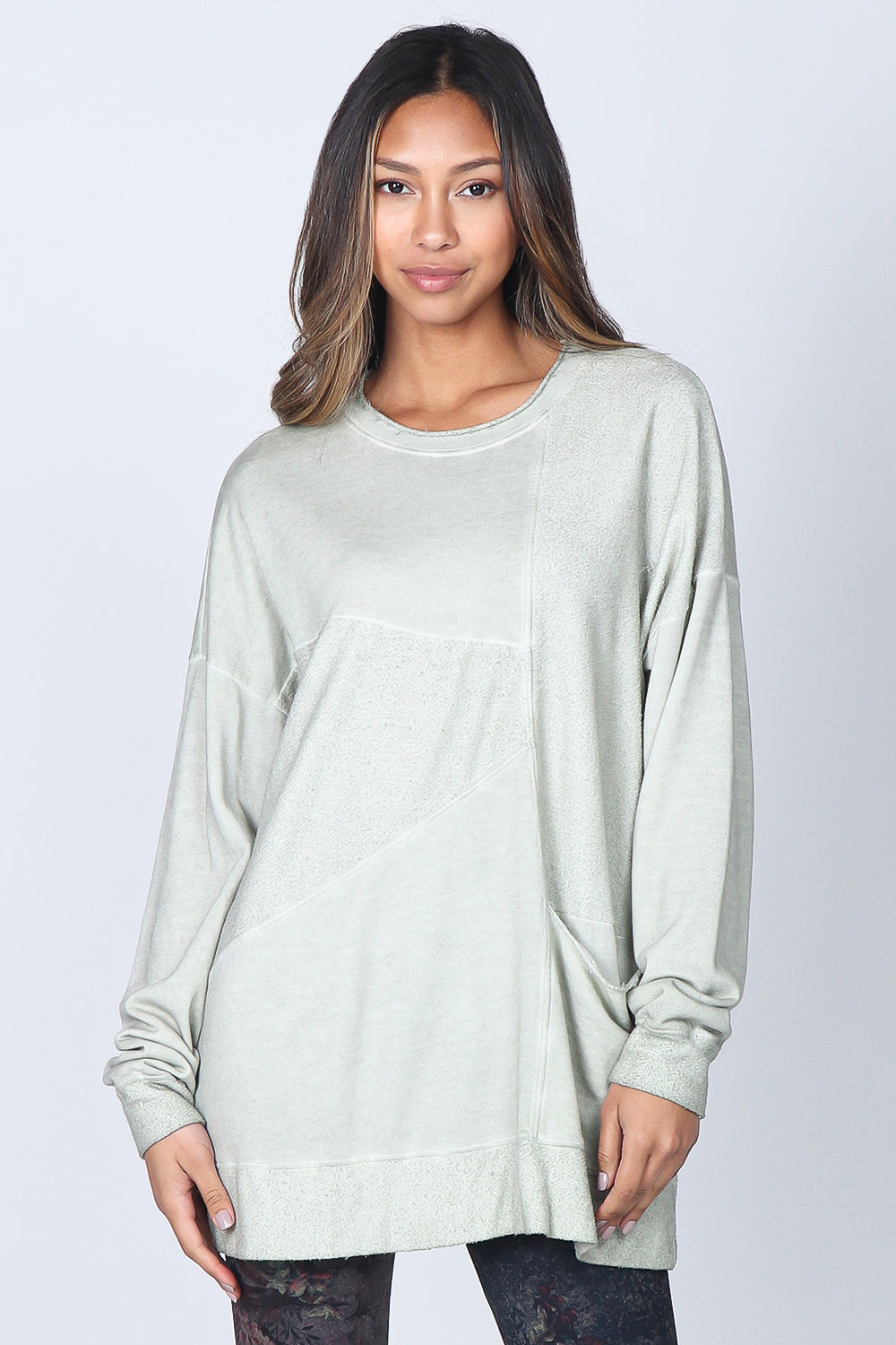 Asymmetrical Oil-washed Paneled Tunic