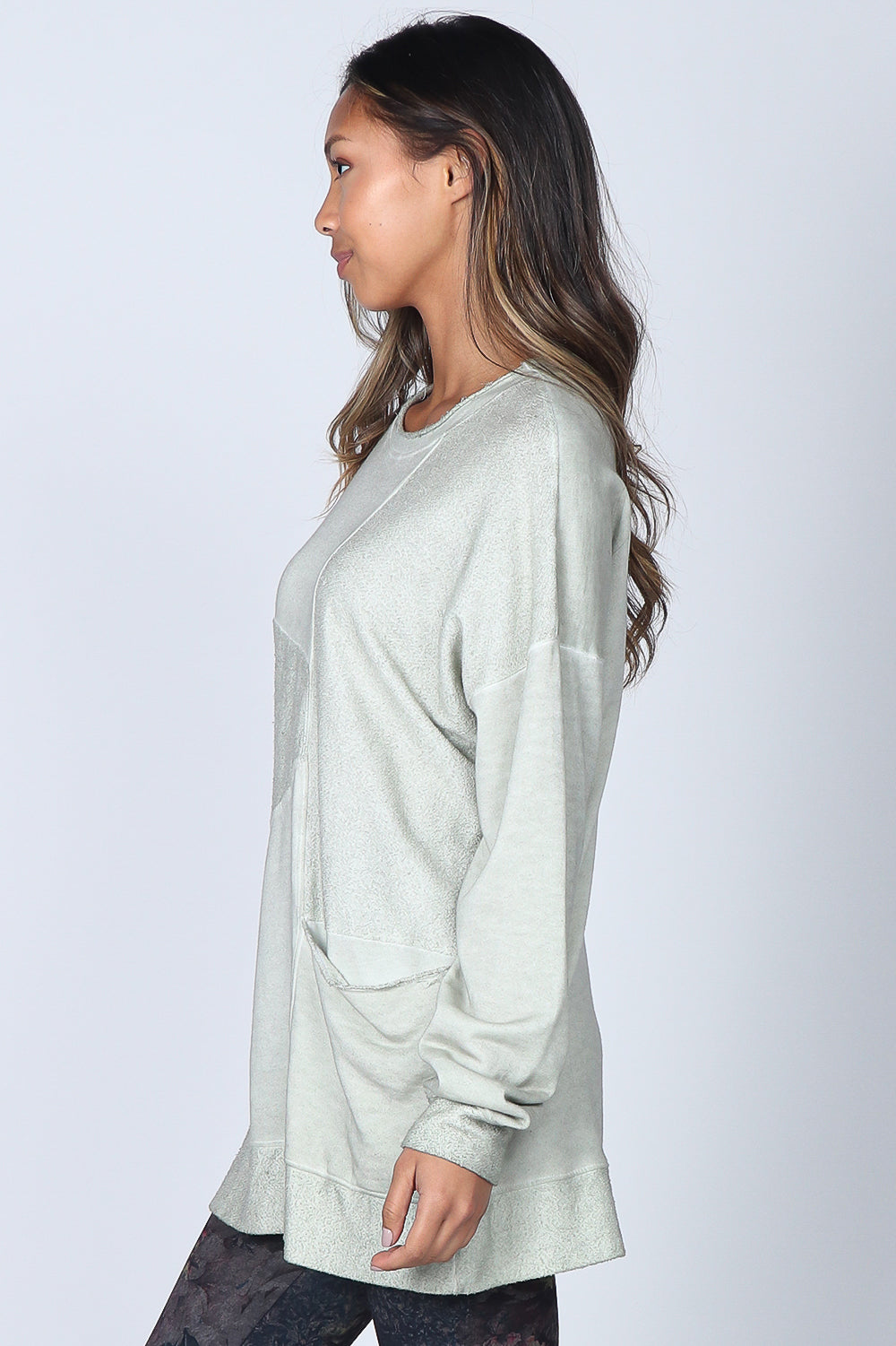 Asymmetrical Oil-washed Paneled Tunic