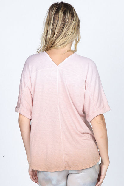 Double V-Neck Ombre Top