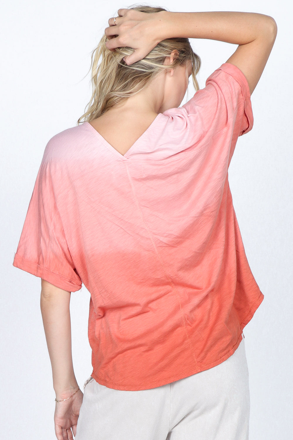 Double V-Neck Ombre Top