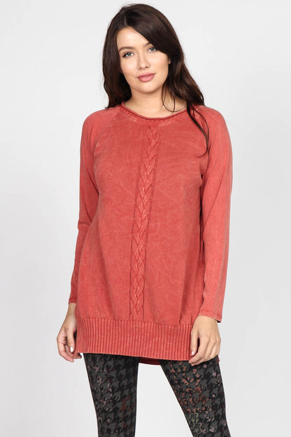 Single Cable Sweater Knit Tunic