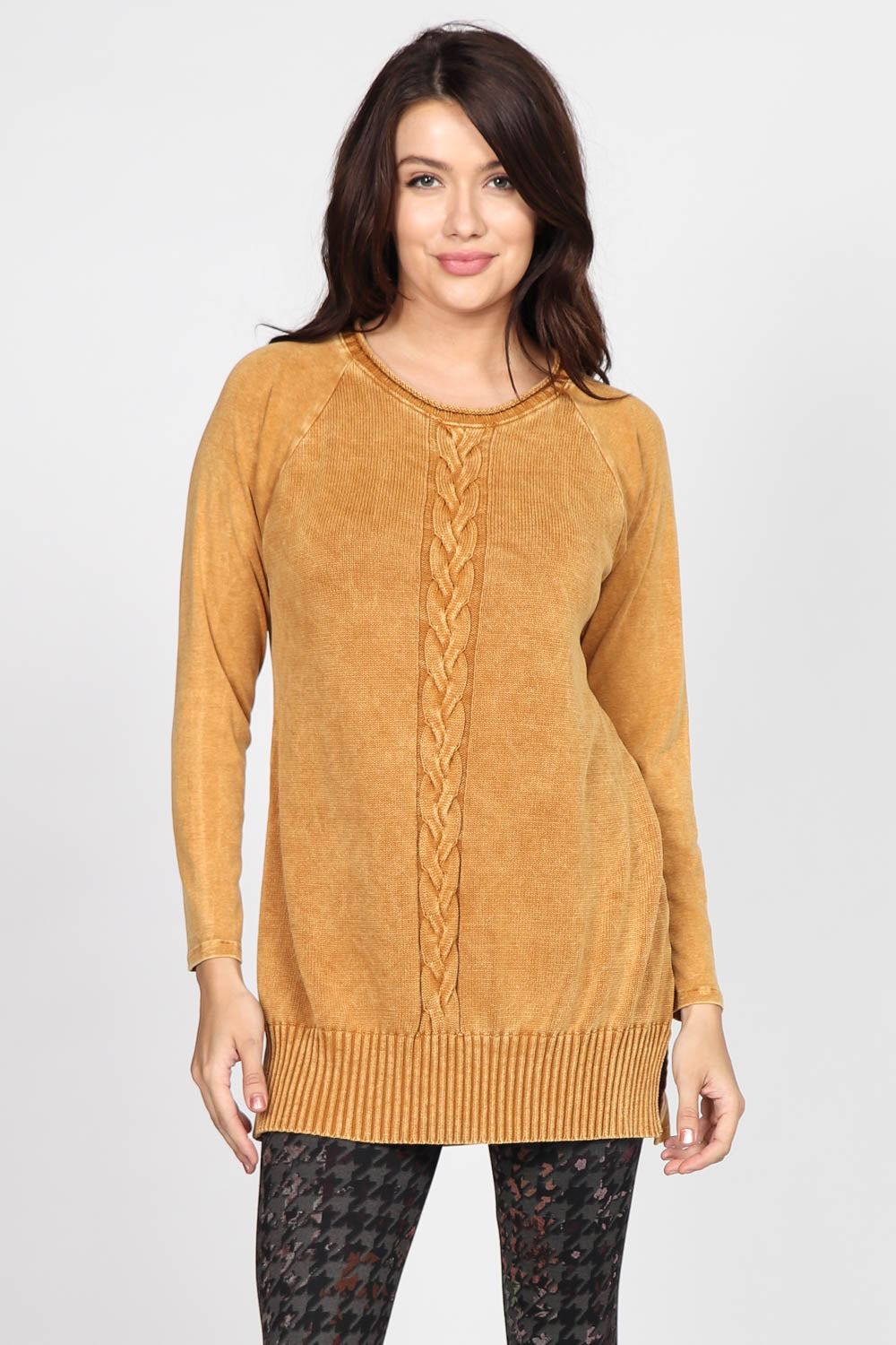 Single Cable Sweater Knit Tunic