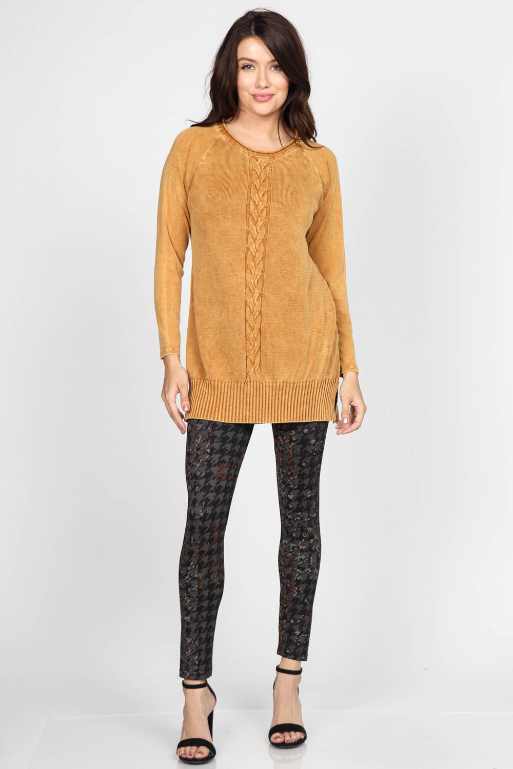 Single Cable Sweater Knit Tunic