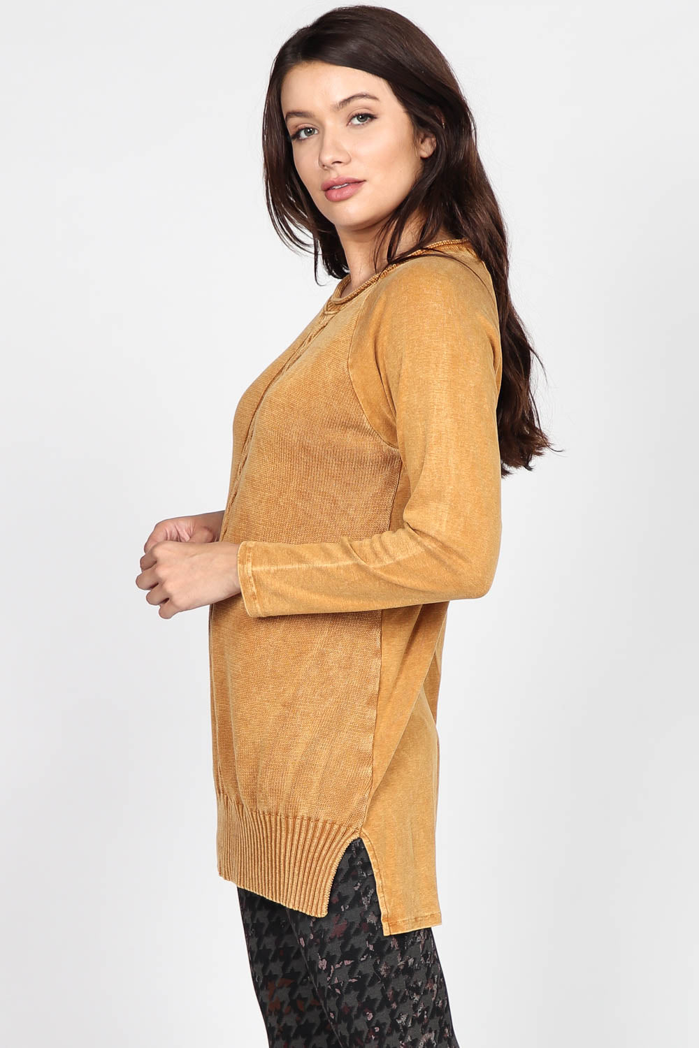 Single Cable Sweater Knit Tunic