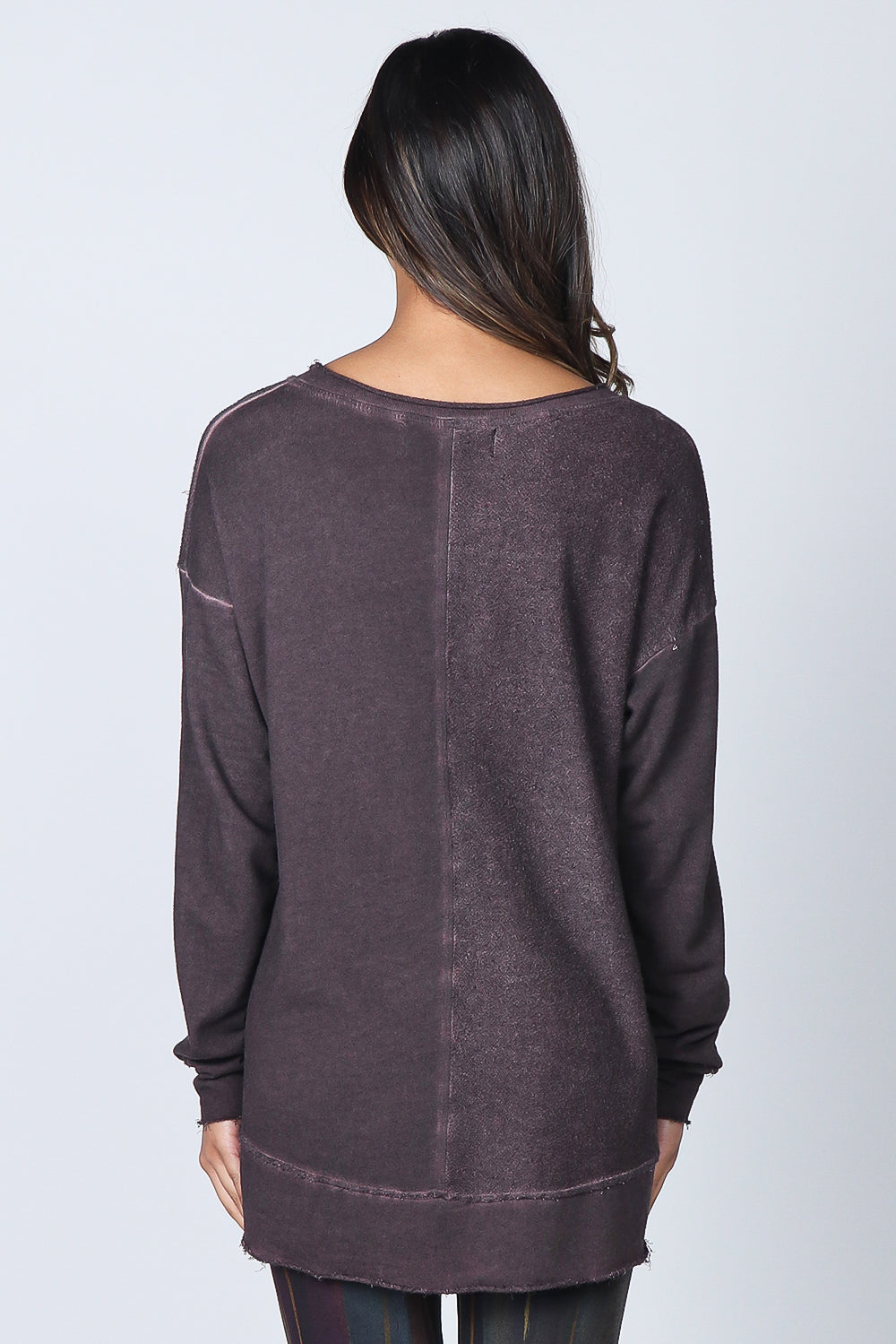 Oil-washed Split Paneled Pullover