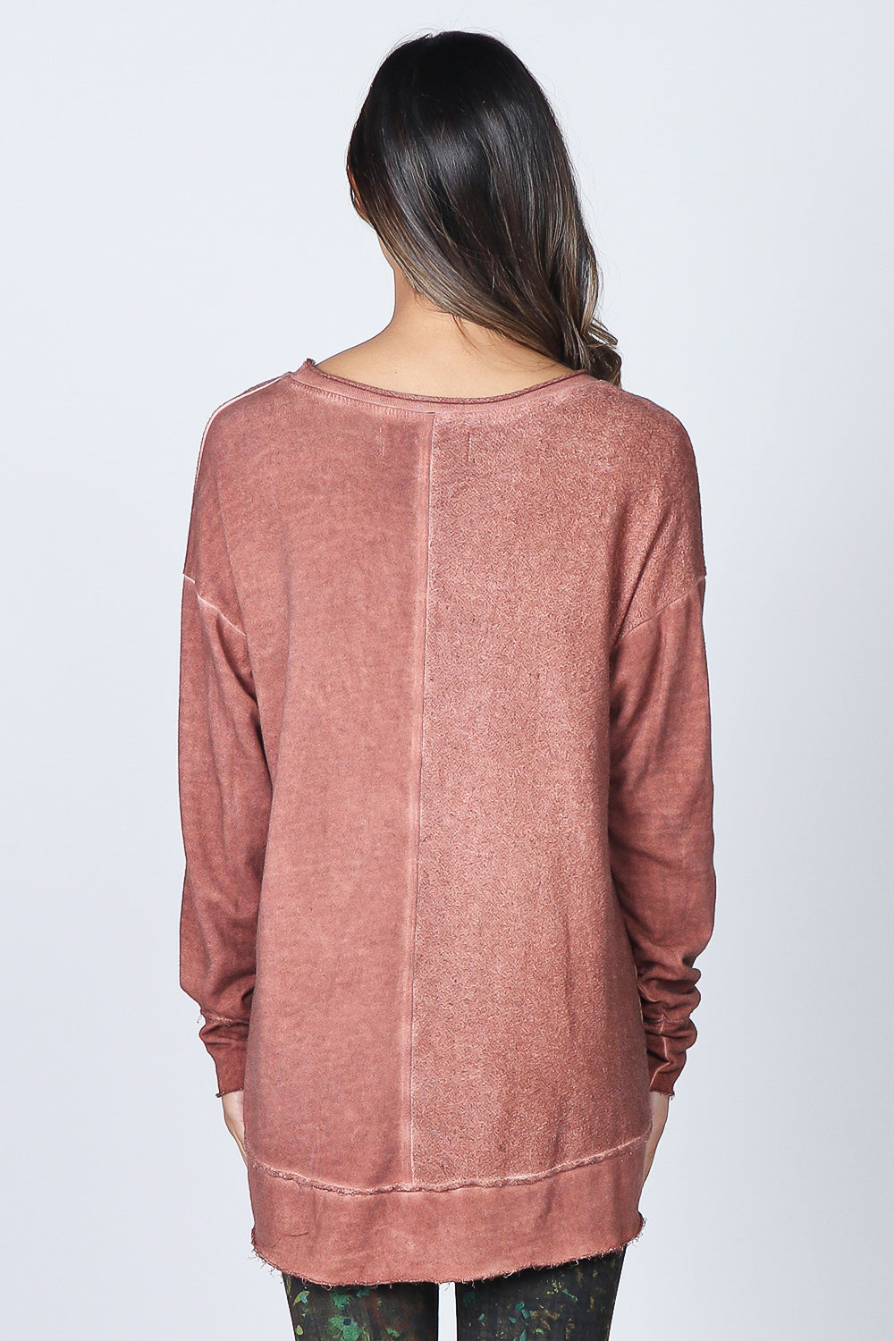 Oil-washed Split Paneled Pullover