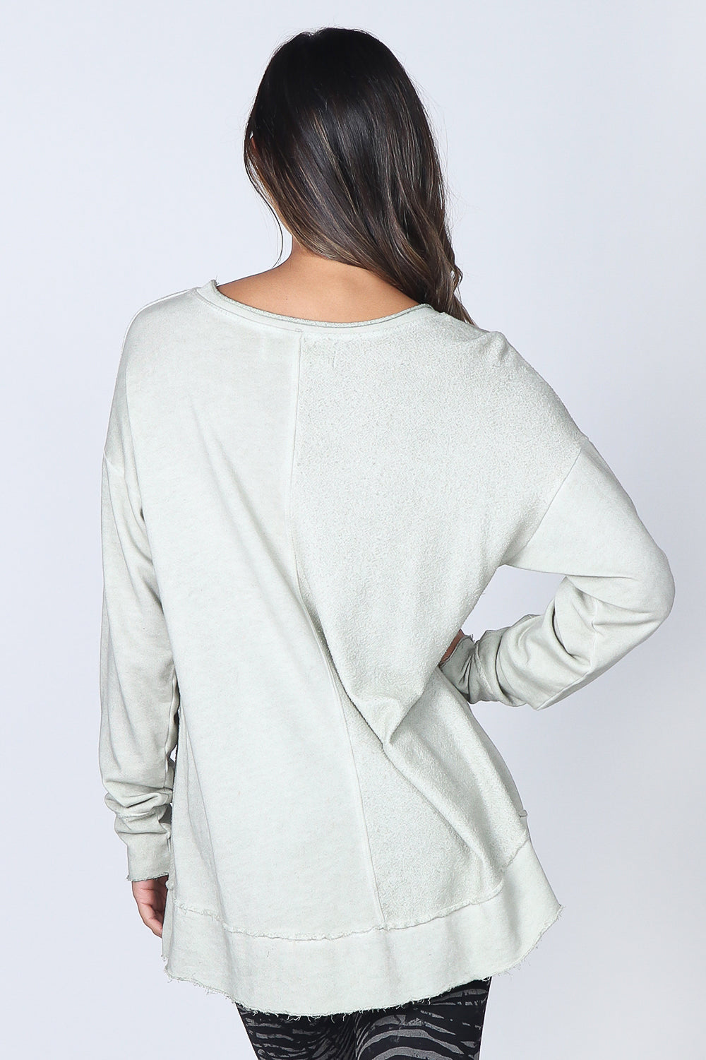 Oil-washed Split Paneled Pullover