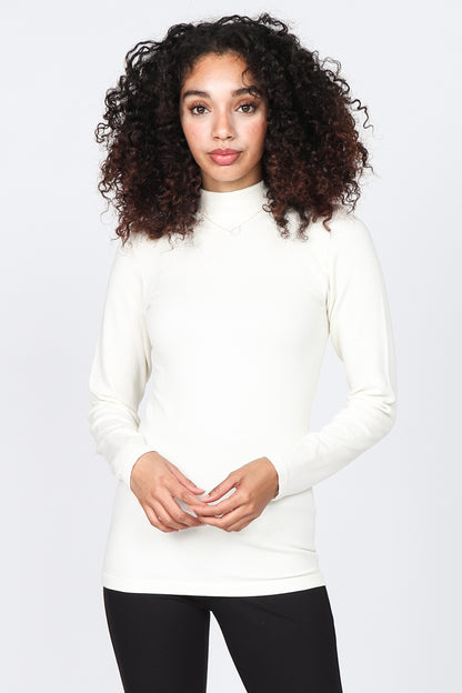 Ribbed Mock Neck Long Sleeve Top