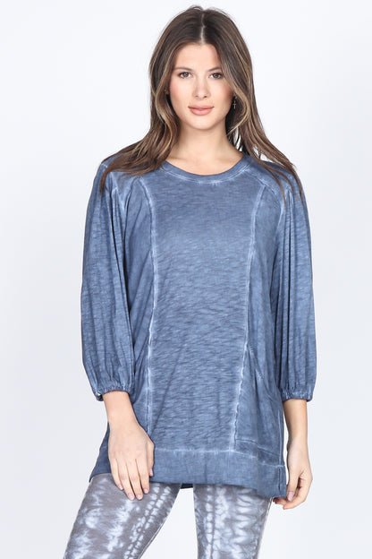 Puff Sleeve Cotton Blouse