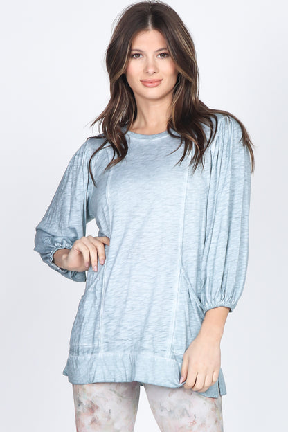 Puff Sleeve Cotton Blouse