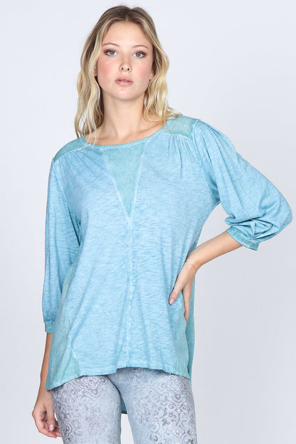Woven Puff Sleeves Blouse