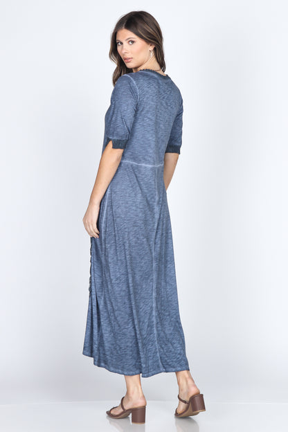Front-Tie Ruching Maxi Dress