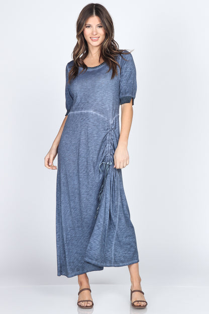 Front-Tie Ruching Maxi Dress