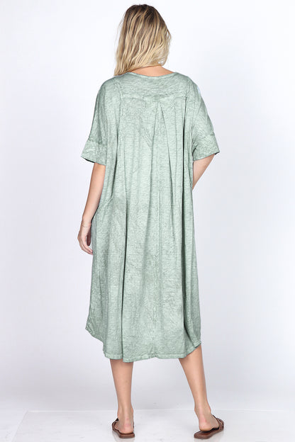 Cotton Slub Kaftan Dress