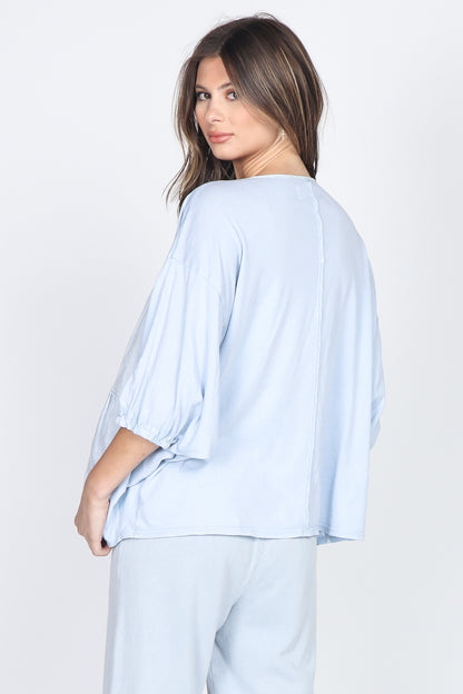 Loose Fit Ruffle-Tiered Top