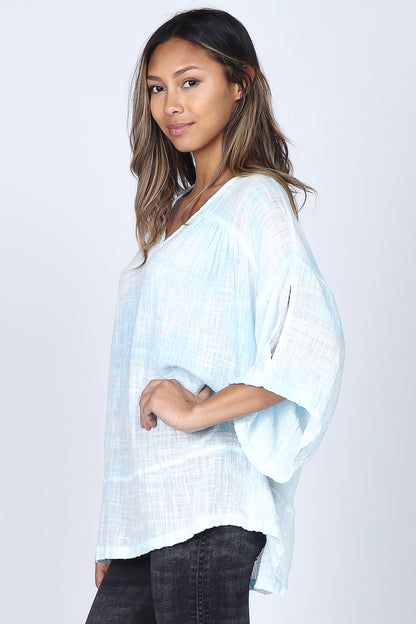 Tie-Dyed Cross Hatch Kimono Tunic