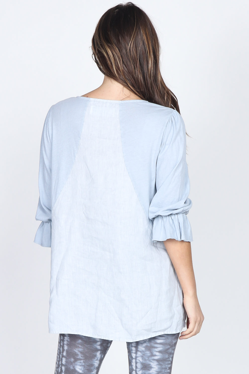 Ruffle Sleeves Linen Tunic