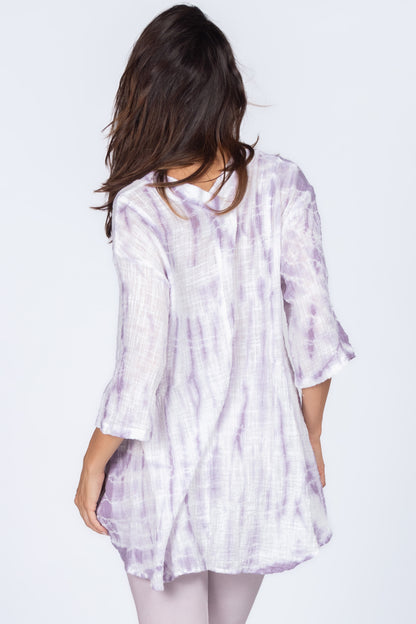 Tie-Dyed V-Neck Tunic