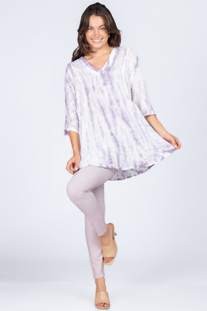 Tie-Dyed V-Neck Tunic