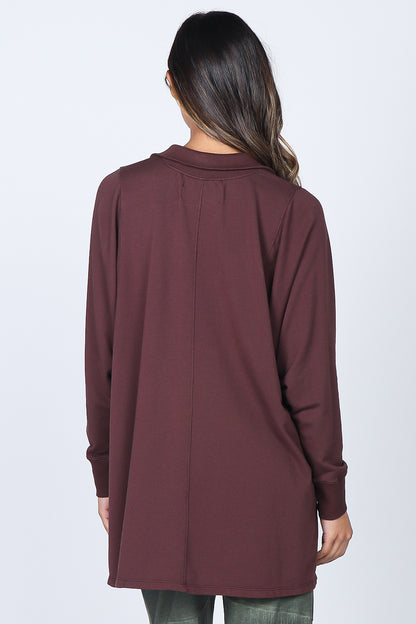 High Collar Henley with Placket