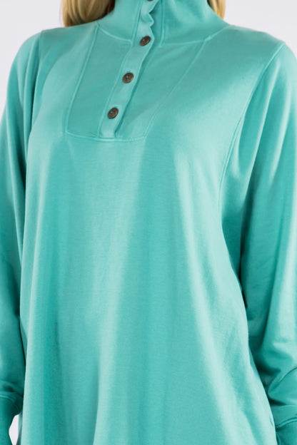 High Collar Henley with Placket