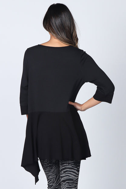 V-Neck Tunic with Asymmetrical Drape