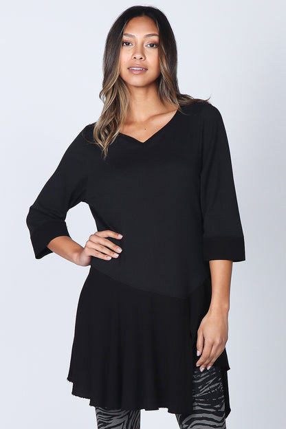 V-Neck Tunic with Asymmetrical Drape