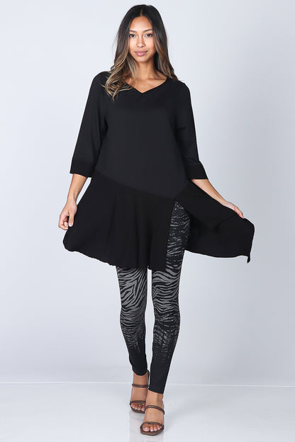 V-Neck Tunic with Asymmetrical Drape
