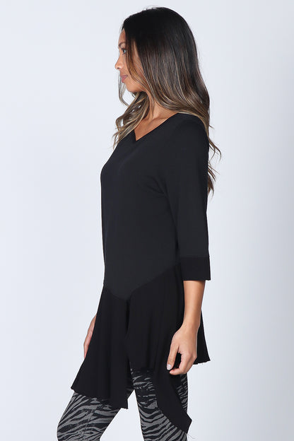 V-Neck Tunic with Asymmetrical Drape
