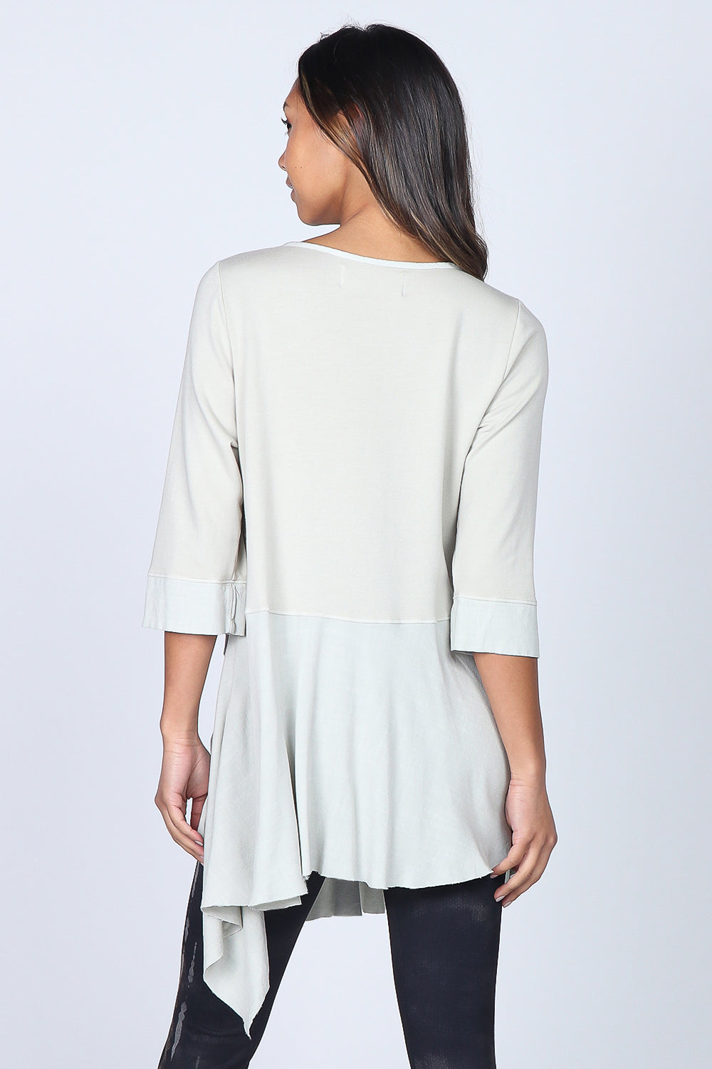 V-Neck Tunic with Asymmetrical Drape