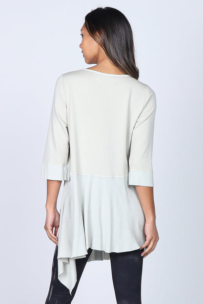 V-Neck Tunic with Asymmetrical Drape