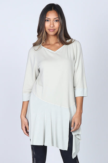 V-Neck Tunic with Asymmetrical Drape